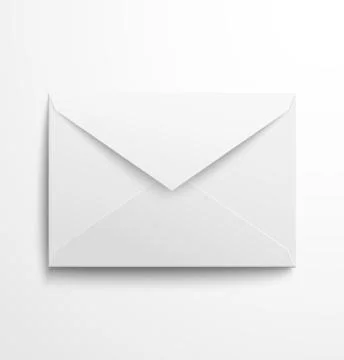 Blank white envelope with shadow Stock Illustration