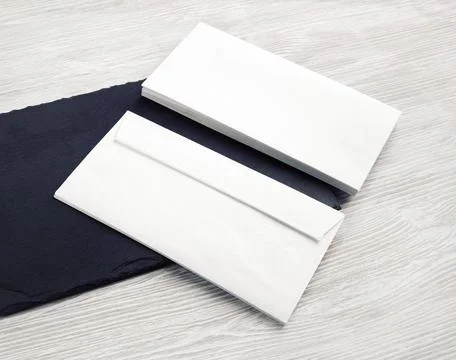 Blank white envelopes Stock Photos