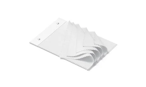 Blank white fabric catalog with samples mockup, side view Illustrazione stock