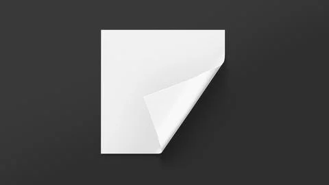 Blank white fabric sheet material fold corner mockup, dark background Stock Illustration