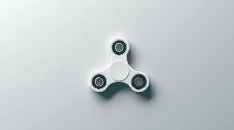 Blank white fidget spinner mock up, top view, Stock Photos