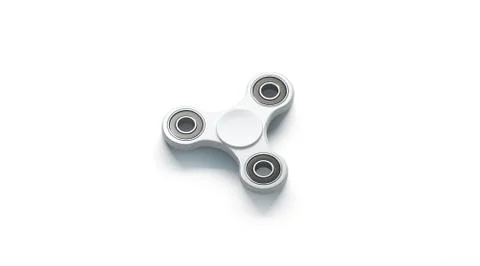 Blank white fidget spinner mockup, side view, Stock Photos