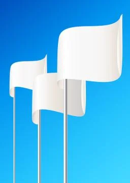 Blank white flag. Vector illustration Stock Illustration