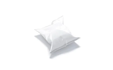 Blank white foil chips pack mockup, side view Illustrazione stock