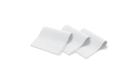 Blank white folded fabric samples mock up, side view Illustrazione stock