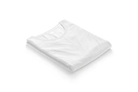 Blank white folded square t-shirt mockup, side view Stock Illustration