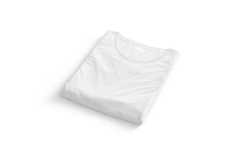 Blank white folded square t-shirt mock up, side view 스톡 일러스트