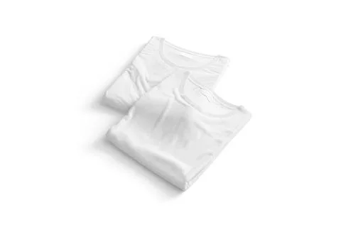 Blank white folded square t-shirt mock up pair, side view イラスト素材