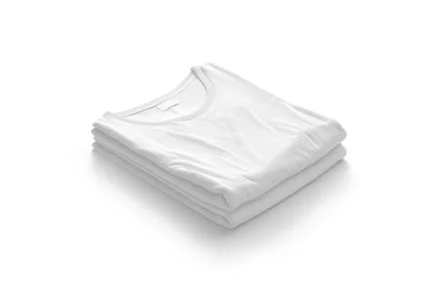 Blank white folded square t-shirt mockup stack, side view Illustrazione stock