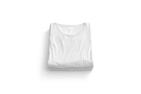 Blank white folded square t-shirt mockup stack, top view Illustrazione stock