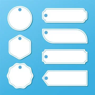 Blank white frame and label collection. Modern label collection vector Stock Illustration