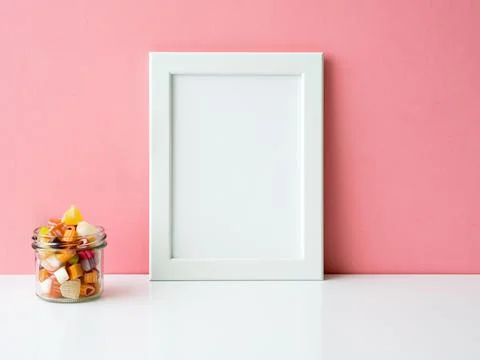 Blank white frame Stock Photos