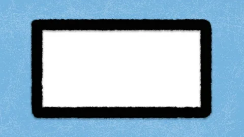 Blank white frame on a textured light blue background, stop motion animation Stock Footage 147327835
