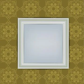 Blank white frame on wall Stock Illustration