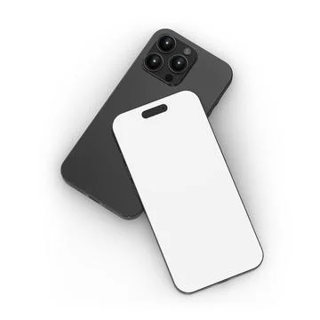 Blank White Iphone Template isolated on a White Background Stock Photos