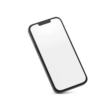 Blank White Iphone Template isolated on a White Background Stock Photos