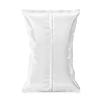 A blank White Large Snack Pack Mockup - Back View mockup isolated on a whit.. Stock Illustration