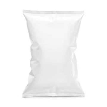 A blank White Large Snack Pack Mockup - Front View mockup isolated on a whi.. Stock Illustration
