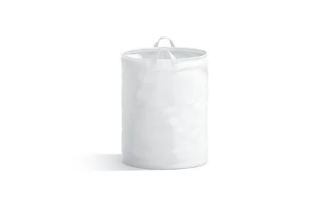 Blank white laundry hamper bag mockup, front view Illustrazione stock