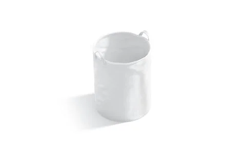 Blank white laundry hamper bag mockup, side view Illustrazione stock