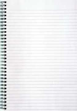 Blank white lined notebook page. Stock Photos