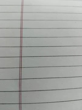 Blank white lined notebook paper, close up of ruled writing sheet with red margi Stock Photos