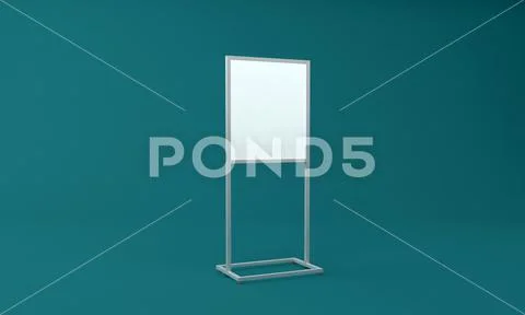 Blank white metallic outdoor Advertising board A stand mockup 3d Rendered PSD Template