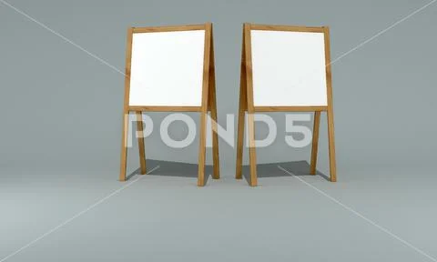 Blank white metallic outdoor Advertising board A stand mockup 3d Rendered PSD Template