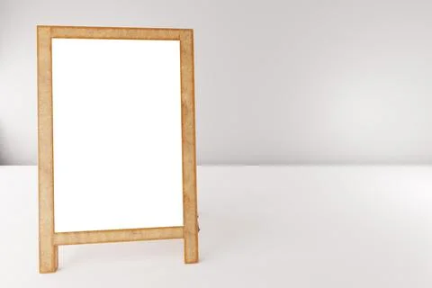 Blank white mockup template background on advertising board panel placed on.. Stock Photos