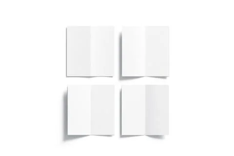 Blank white multi-page booklet mock up, opened top view Illustrazione stock