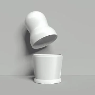 Blank white nesting doll mockup, russian matryoshka, 3d rendering. イラスト素材