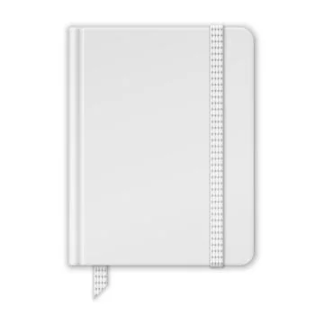 Blank white notebook. copybook template with band and bookmark. vector Stock Illustration