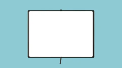 Blank white notebook pages flipping in a clean animation. 4K 库存影片 348234628