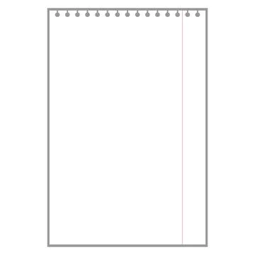Blank white notepad sheet for notes with ring holes Stock Illustration