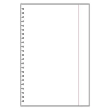 Blank white notepad sheet for notes with ring holes Stock Illustration