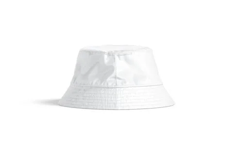 Blank white nylon bucket hat mockup, back view Stock Illustration