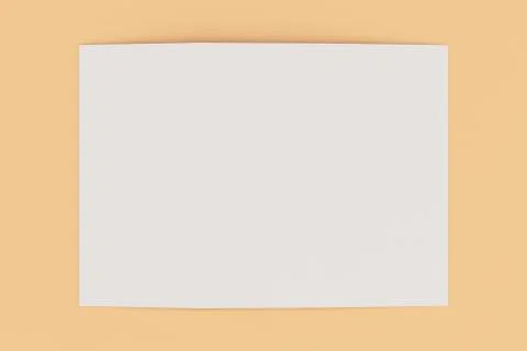 Blank white open three fold brochure mockup on orange background Stock-Illustration