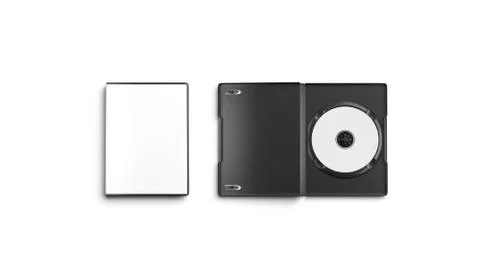 Blank white opened and closed dvd disk case mockup, top Stock-Illustration