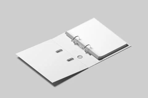 Blank white opened ring binder design mockup Foto stock