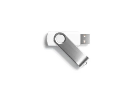 Blank white opened usb stick mock up, top view 스톡 사진