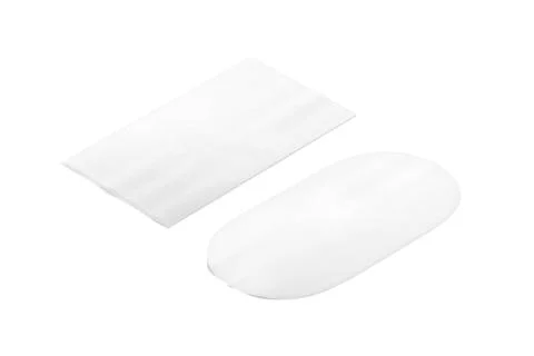 Blank white oval and rectangle interior carpet mockup, side view Stock Illustration