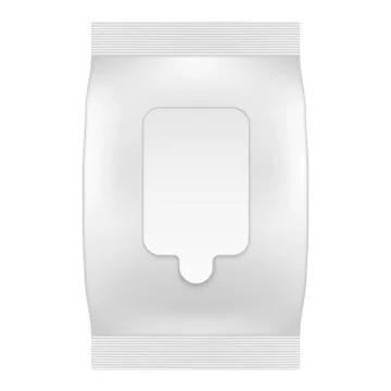 Blank white package with flap for wet wipes or tissues. product packaging tem Stock Illustration