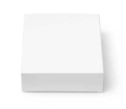 Blank white packaging box mockup with transparent background Stock Photos
