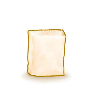 The blank white paper bag package for food, snack and shopping Stock Illustration