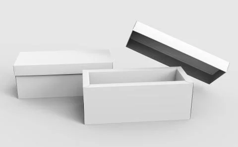 Blank white paper boxes Foto stock