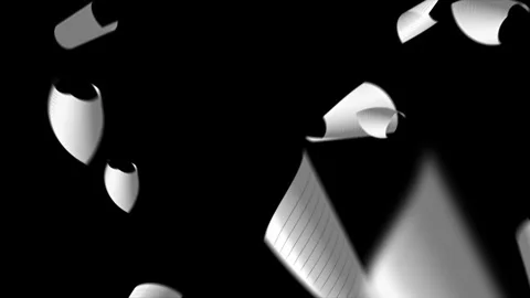 Blank white paper falling from above overlay, black background, Loop. Stock Footage 279130997