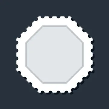 Blank white paper postage stamp Illustrazione stock