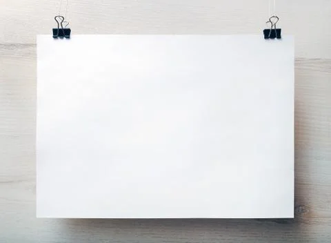 Blank white paper poster Stock Photos