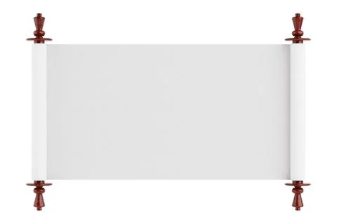Blank White Paper Scroll Parchment Mockup. 3d Rendering Illustrazione stock