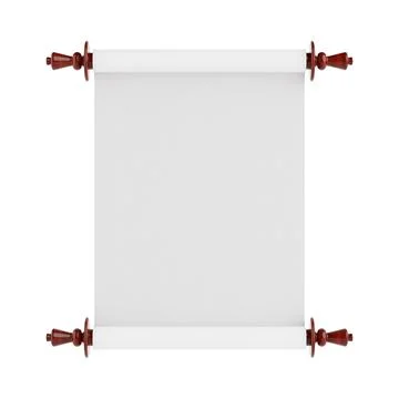 Blank White Paper Scroll Parchment Mockup. 3d Rendering Иллюстрация